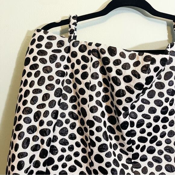 A.J. Bari Women's Vintage Polka Dot Sweetheart Neck Off Shoulder Button-Up 14 - Picture 7 of 16